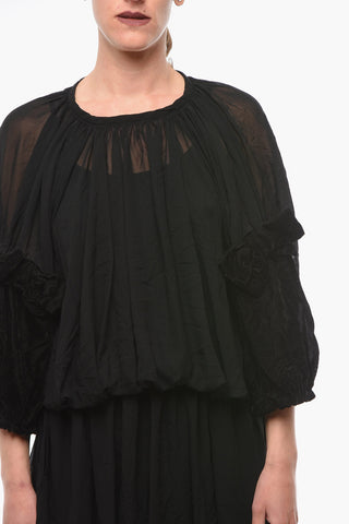 Maxidress See Through con Maniche in Velluto
