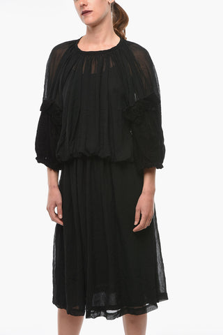 Maxidress See Through con Maniche in Velluto