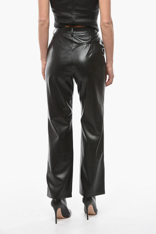 Vegan Leather LUCEE Pants with Visible Stitches