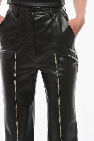 Vegan Leather LUCEE Pants with Visible Stitches