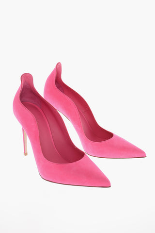 Scalloped Edge IVY Suede Pumps 11cm