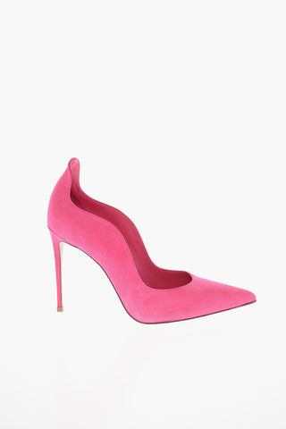 Scalloped Edge IVY Suede Pumps 11cm