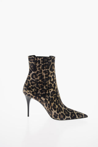 Stivaletti in Suede VERTIGO con Motivo Leopardato 9cm