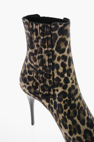 Leopard Patterned VERTIGO Suede Booties 9cm
