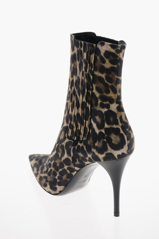 Leopard Patterned VERTIGO Suede Booties 9cm