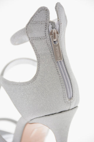 Stiletto Heel DENISE Glittered Leather Sandals 12cm