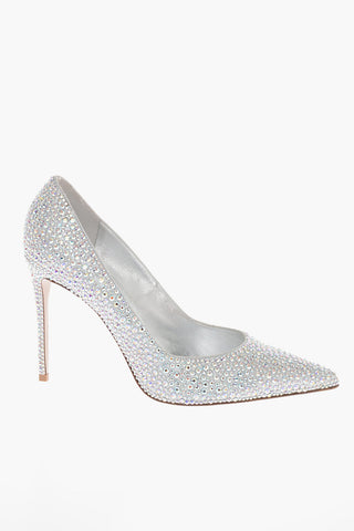 Leather PRINCE Pumps with Rhinestones All-Over 11cm