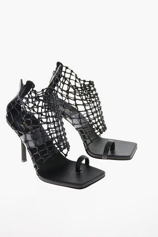 Sandali in Pelle VANESSA con Design Rete e Punta Quadrata 10cm