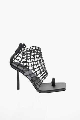 Sandali in Pelle VANESSA con Design Rete e Punta Quadrata 10cm