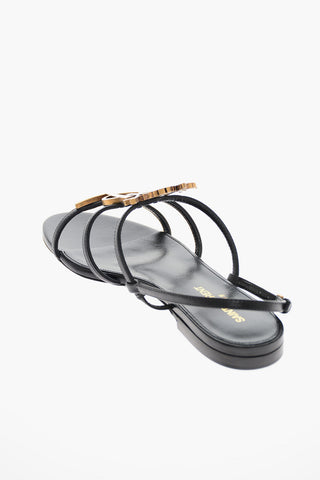 Sandali Flat CASSANDRA in Pelle con Monogram in Metallo