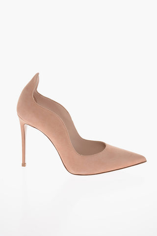 Scalloped Edge IVY Suede Pumps 11cm
