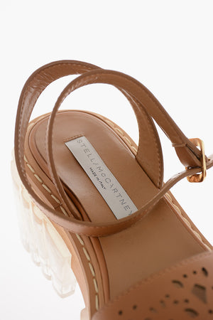Vegan Leather Sandals EMILIE With Laser-Cut Details and Chunky 7.5cm Sole
