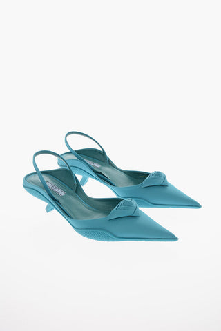 Slingbacks in Nylon GABARDINE con Tacco a Rocchetto 5cm