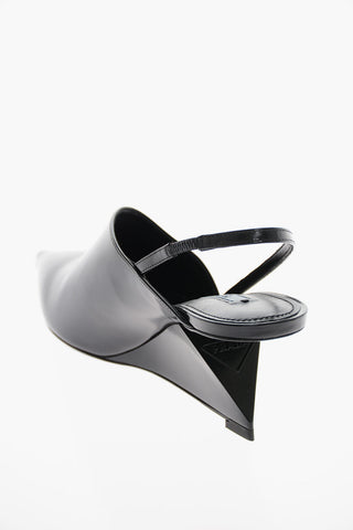 Slingbacks in Pelle Spazzolata con Tacco Geometrico 6,5cm
