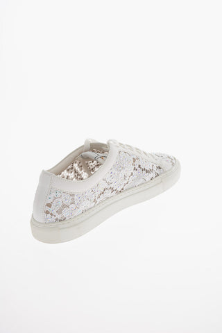 Rhinestone DAISY Leather and Lace Sneakers