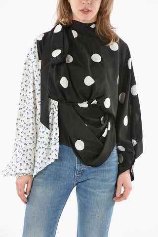 Ribbon Neck DRAPE Blouse