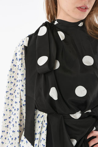 Ribbon Neck DRAPE Blouse