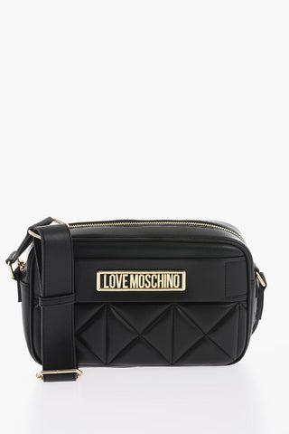 LOVE Quilted Vegan Leather Camera Bag with Gold Logo