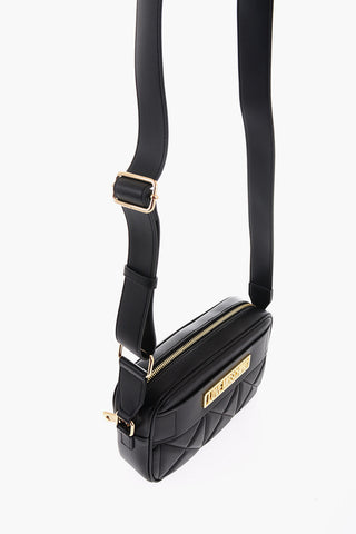 LOVE Quilted Vegan Leather Camera Bag with Gold Logo