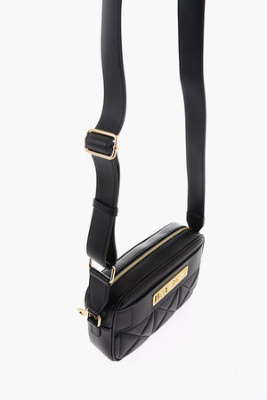 LOVE Quilted Vegan Leather Camera Bag with Gold Logo