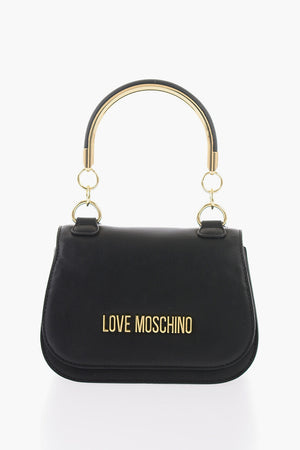 LOVE Borsa a Mano in Ecopelle con Logo in Metallo Dorato