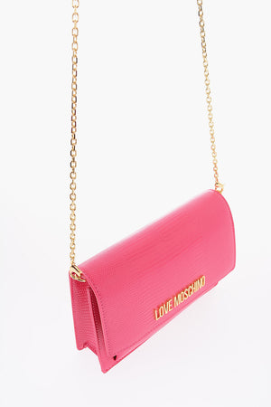 LOVE Kunstleder-Tasche LIZARD mit Krokodil-Effekt und goldener Kette