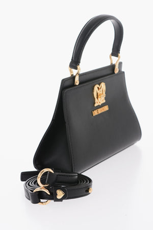 LOVE Borsa a Mano in Tinta Unita con Manico in Ecopelliccia Removibile