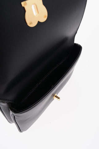 LOVE Borsa a Mano in Tinta Unita con Manico in Ecopelliccia Removibile