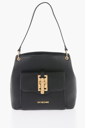 LOVE Borsa Hobo in Ecopelle Effetto Martellato con Maxi Logo Sul Retro