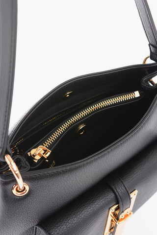 LOVE Borsa Hobo in Ecopelle Effetto Martellato con Maxi Logo Sul Retro
