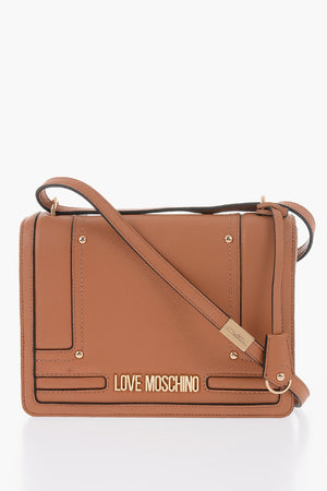 LOVE Faux Leather Hammered-Effect Shoulder Bag