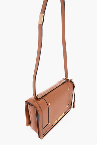 LOVE Faux Leather Hammered-Effect Shoulder Bag