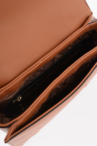 LOVE Faux Leather Hammered-Effect Shoulder Bag