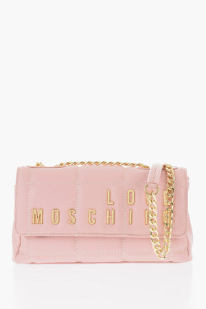 LOVE Tasche aus gestepptem Kunstleder mit Kettenriemen