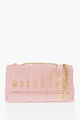 LOVE Tasche aus gestepptem Kunstleder mit Kettenriemen