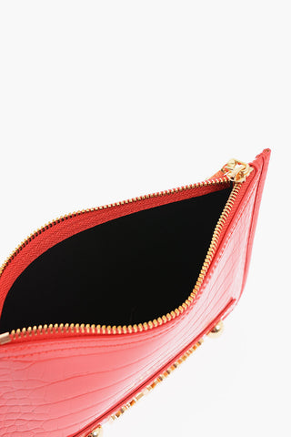 LOVE Clutch aus Kunstleder in Krokodil-Optik mit goldenem Logo