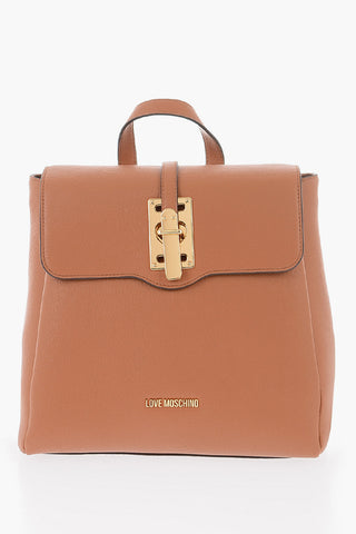 LOVE Einfarbiger Rucksack Aus Kunstleder Mit Goldenem Logo