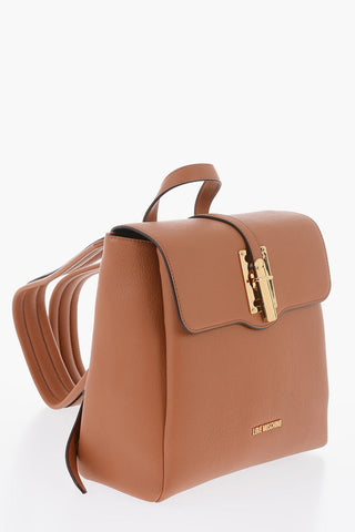 LOVE Einfarbiger Rucksack Aus Kunstleder Mit Goldenem Logo