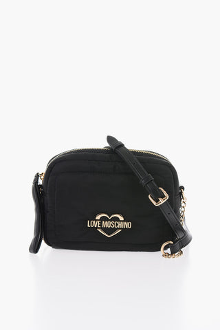 LOVE Borsa a Tracolla in Nylon con Logo Dorato