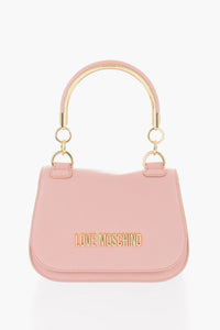 LOVE Handtasche Aus Kunstleder Mit Goldenem Henkel Und Abnehmbarem Schulterriemen
