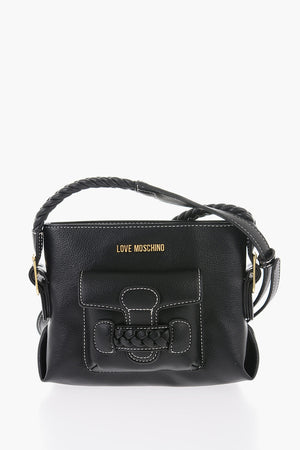 LOVE Faux Leather Crossbody Bag with Braided Details