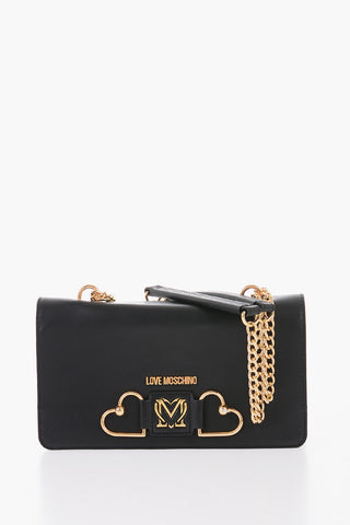 LOVE Tasche aus Leder mit goldener Doppelherz-Dekoration