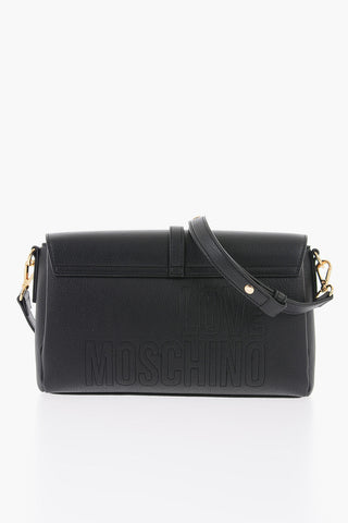 LOVE Faux Leather Shoulder Bag With Maxi Logo on the Back