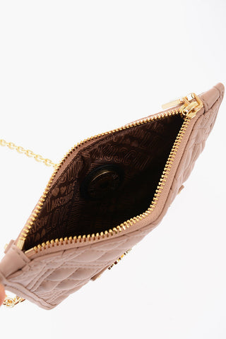 LOVE Clutch in Ecopelle Trapuntata con Tracolla a Catena Removibile