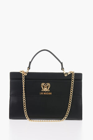 LOVE Borsa in Ecopelle con Catena Dorata e Chiusura Turn Lock