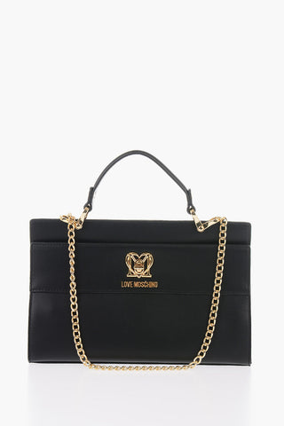 LOVE Borsa in Ecopelle con Catena Dorata e Chiusura Turn Lock