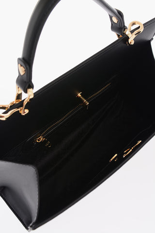 LOVE Borsa in Ecopelle con Catena Dorata e Chiusura Turn Lock