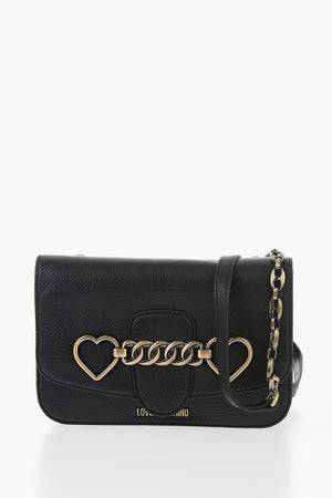 LOVE Leather Crossbody Bag with Heart-Shaped Clasp