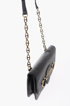 LOVE Leather Crossbody Bag with Heart-Shaped Clasp