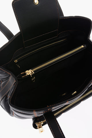 LOVE Borsa a Spalla in Ecopelle Trapuntata con Logo Dorato